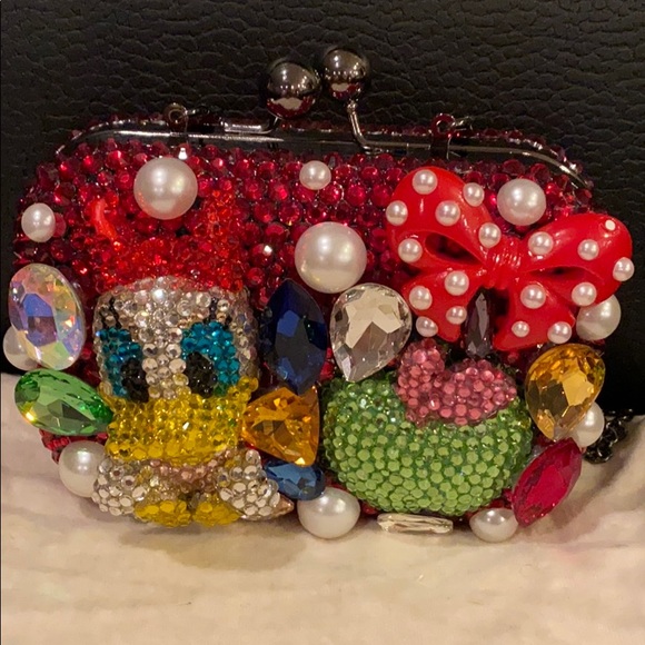 Vintage!! Daisy Duck crystal clutch - Picture 2 of 8